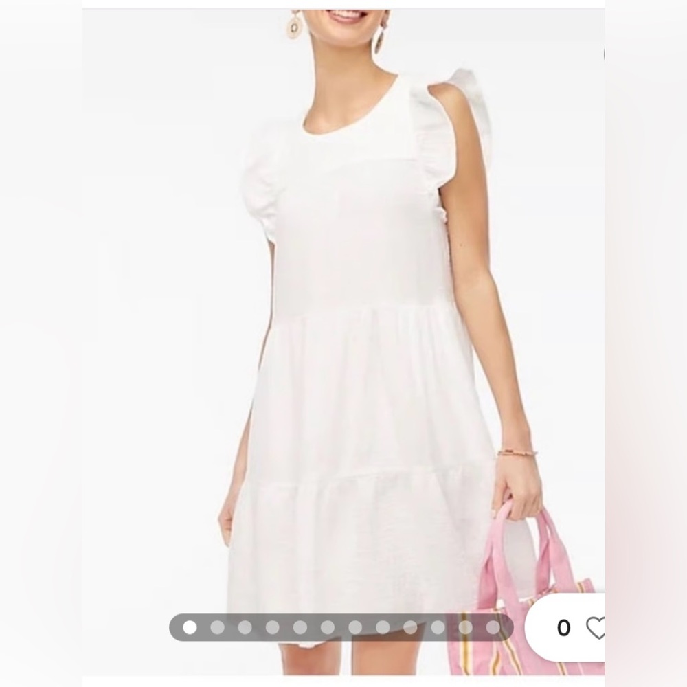 JCrew white ruffle sleeve dress
